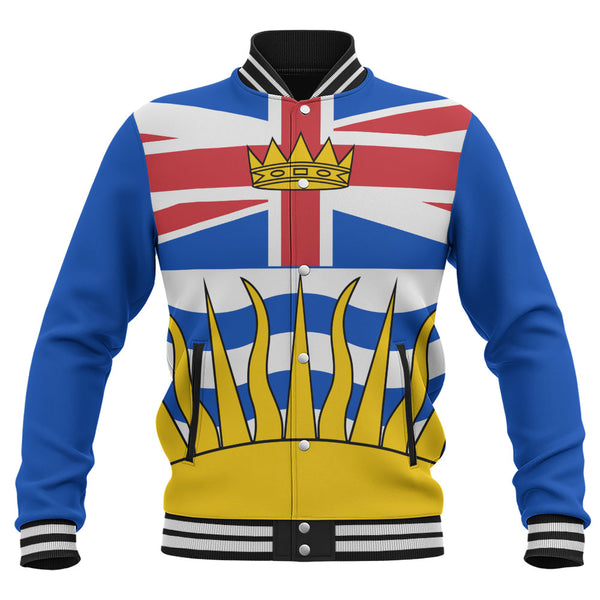 British Columbia Baseball Jacket Flag Minimalist Pride Style
