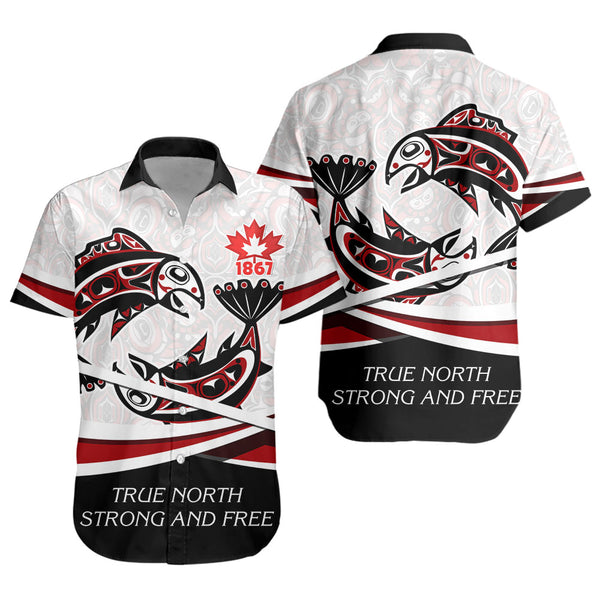 Canada Short Sleeve Shirt Spirit Of Salmon True North Freedom