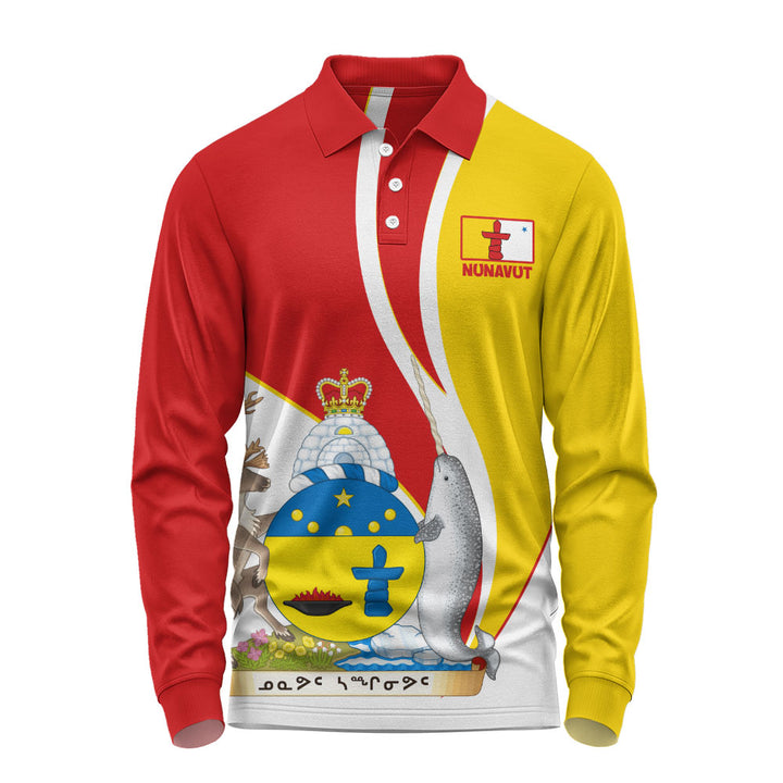 Nunavut Long Sleeve Polo Shirt Heritage Pride Of The North