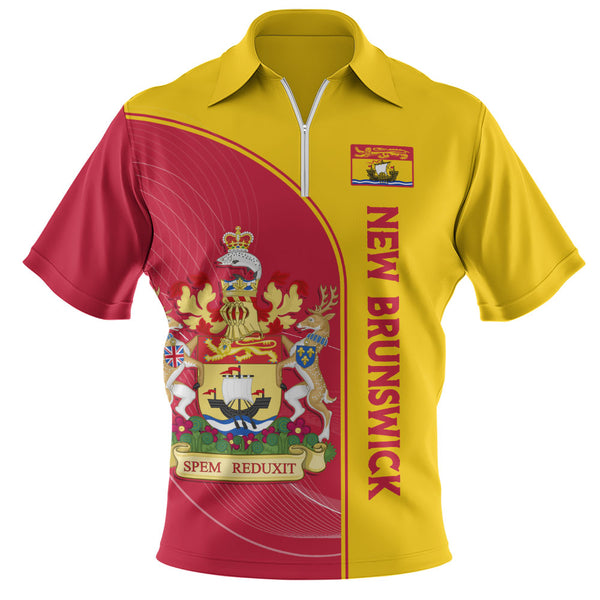 New Brunswick Zip Polo Shirt Proud Provincial Heritage