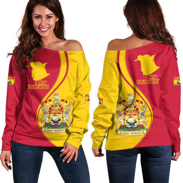 New Brunswick Off Shoulder Sweatshirt Canada Territories Pride