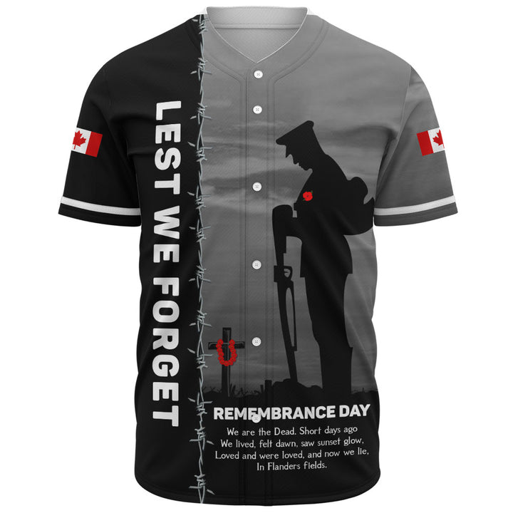 Canada Baseball Shirt Remembrance Day We Shall Not Forget We Will Remember Them