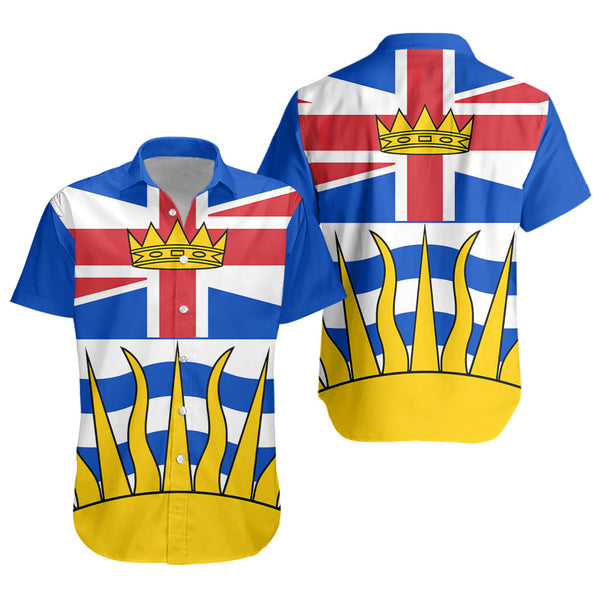 British Columbia Short Sleeve Shirt Flag Minimalist Pride Style