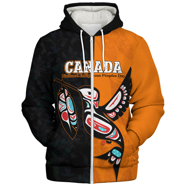 Canada Sherpa Hoodie Spirit Bird National Day Tribute