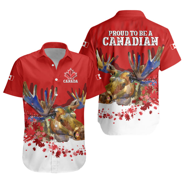 Canada Short Sleeve Shirt Majestic Moose Canada Maple Spirit Edition