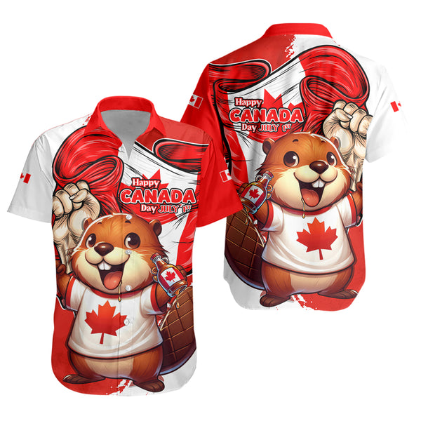 Canada Short Sleeve Shirt True North Cheer Canada Day Beaver Edition