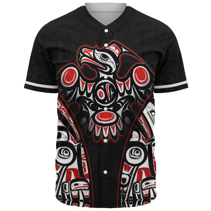 Canada Baseball Shirt Thunderbird Totem Legacy Black And Red Power