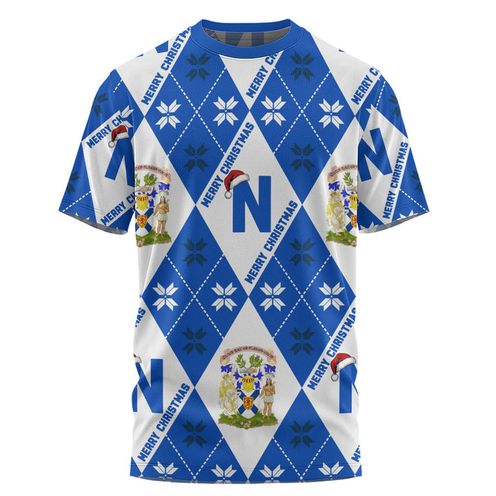Nova Scotia T-Shirt Christmas Argyle Pattern With Royal Crest