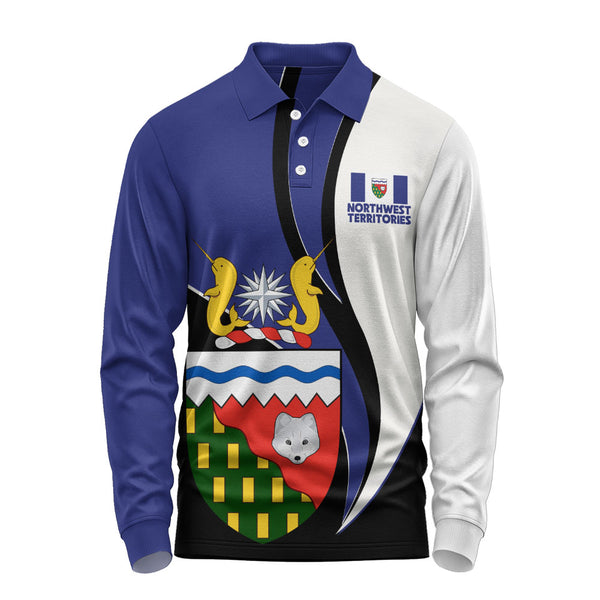 Northwest Territories Long Sleeve Polo Shirt Heritage Pride Of The North