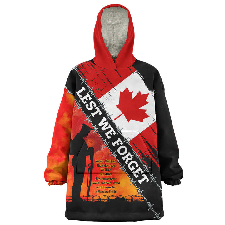 Canada Snug Hoodie Lest We Forget Canada Remembrance Day Poppy Pride