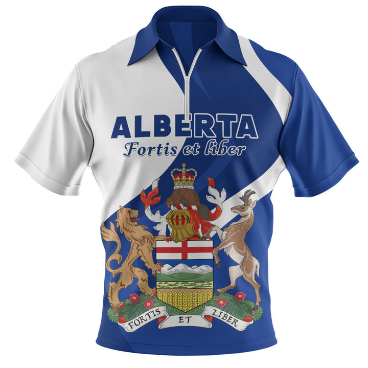 Alberta Zip Polo Shirt Crest Of Identity