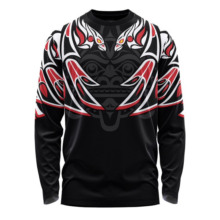 Canada Long Sleeve T-Shirt Tribal Guardian Spirit Haida Style