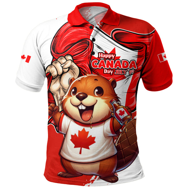 Canada Polo Shirt True North Cheer Canada Day Beaver Edition