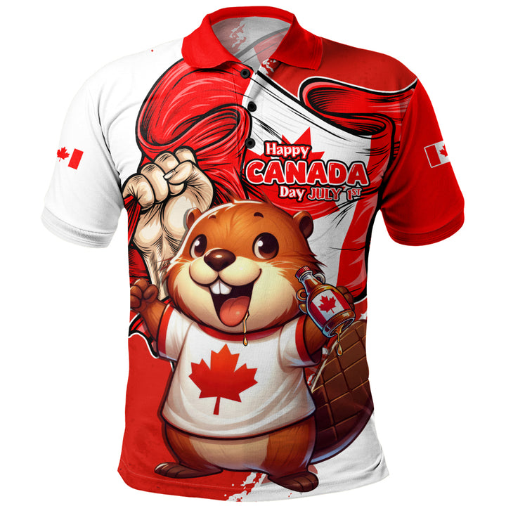 Canada Polo Shirt True North Cheer Canada Day Beaver Edition