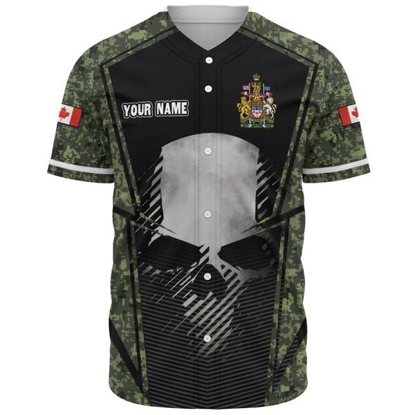 Canada Baseball Shirt Canada Military Skull Honor Camo Edition