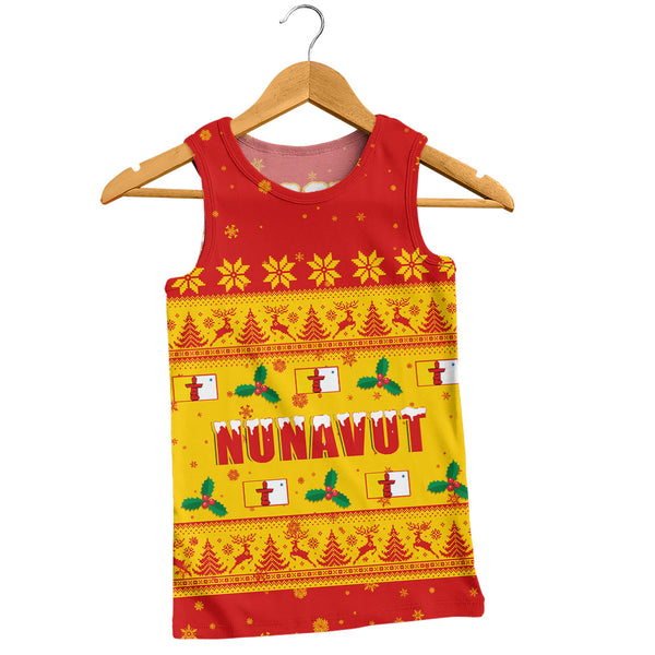 Nunavut Tank Top Christmas Knit Style Snowflake Reindeer