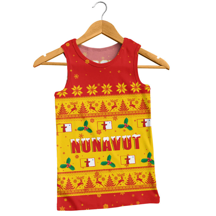 Nunavut Tank Top Christmas Knit Style Snowflake Reindeer