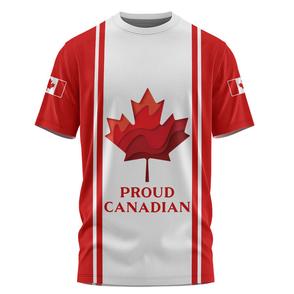 Canada T-Shirt Proud Canadian Vertical Maple Flag Edition