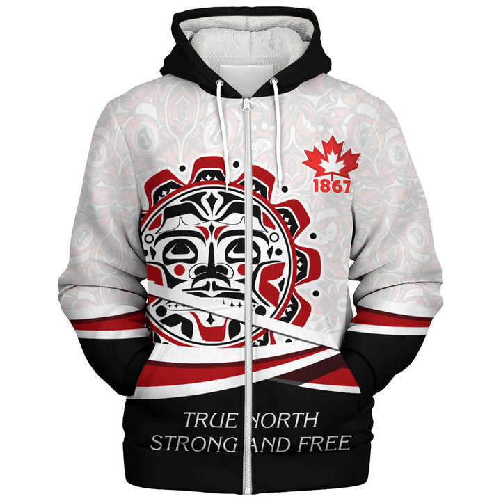 Canada Sherpa Hoodie Canada Sun Spirit 1867 True North Heritage