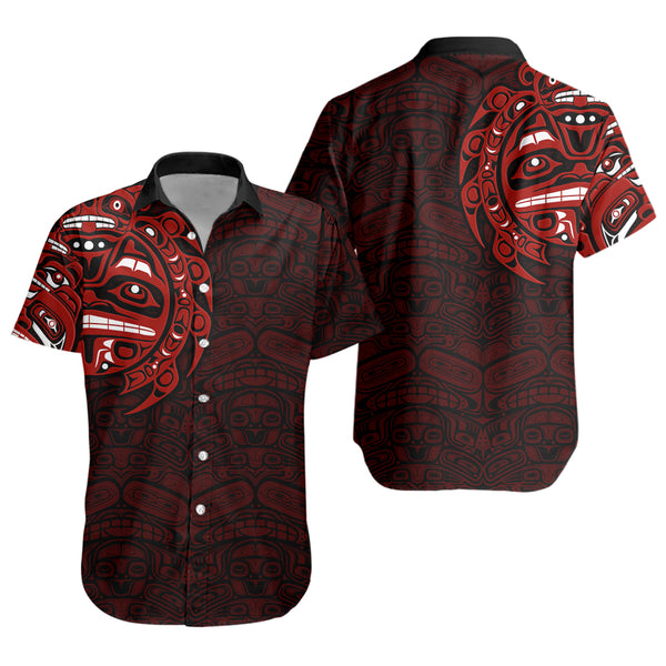 Canada Short Sleeve Shirt Red Wisdom Haida Edition