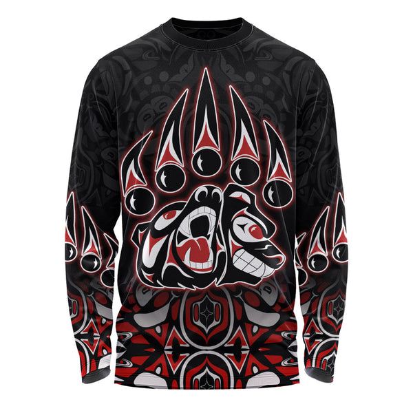 Canada Long Sleeve T-Shirt Spirit Of The Bear Claw Tribal Power