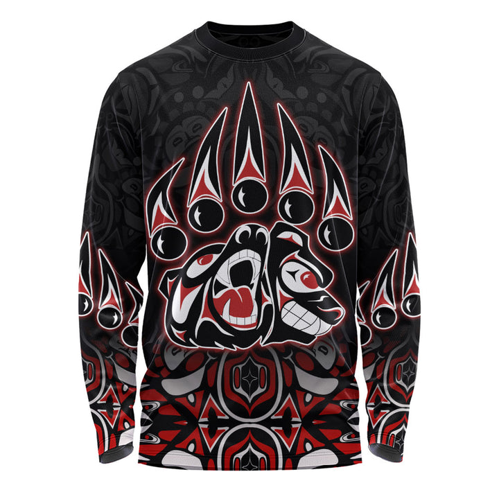 Canada Long Sleeve T-Shirt Spirit Of The Bear Claw Tribal Power