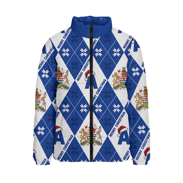 Alberta Padded Jacket Christmas Argyle Pattern With Royal Crest