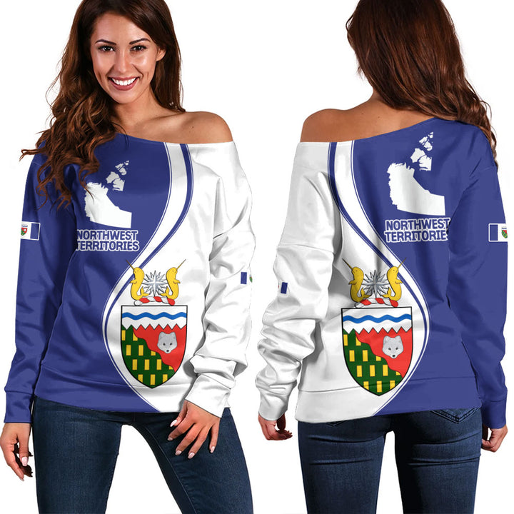 Northwest Territories Off Shoulder Sweatshirt Canada Territories Pride