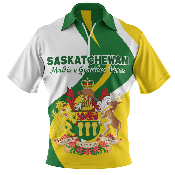 Saskatchewan Zip Polo Shirt Crest Of Identity