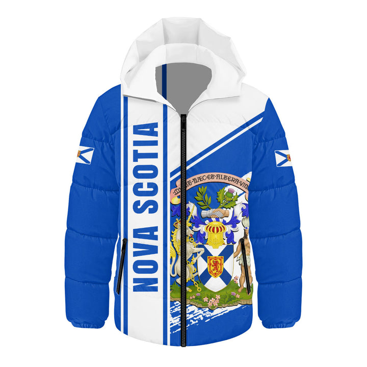Nova Scotia Hooded Padded Jacket Heritage Strength Crest