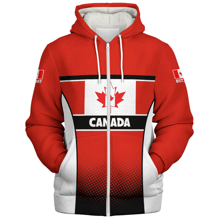 Canada Sherpa Hoodie Canadian Flag Heritage