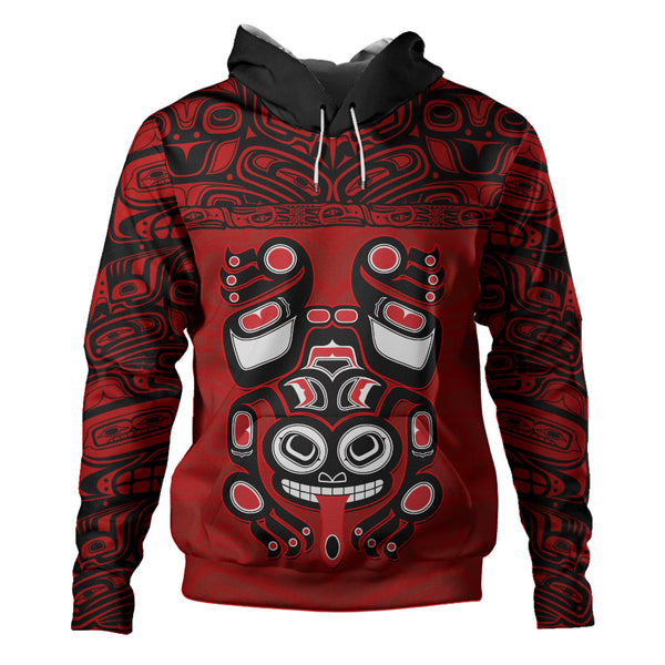 Canada Hoodie Haida Frog Guardian Tribal Power