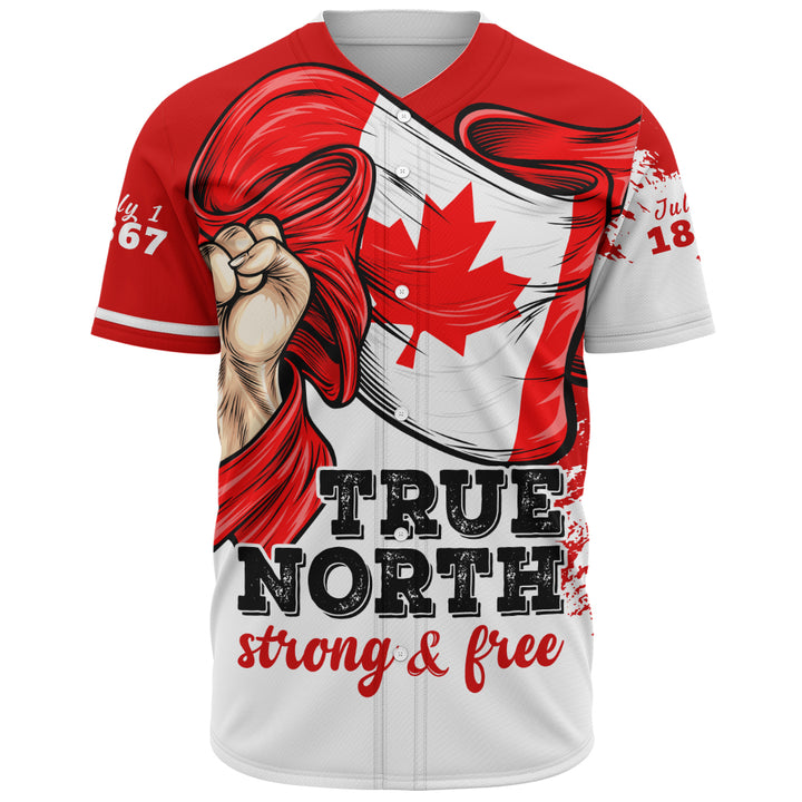 Canada Baseball Shirt True North Strong Free Canada Flag Power