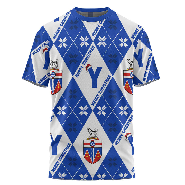 Yukon T-Shirt Christmas Argyle Pattern With Royal Crest