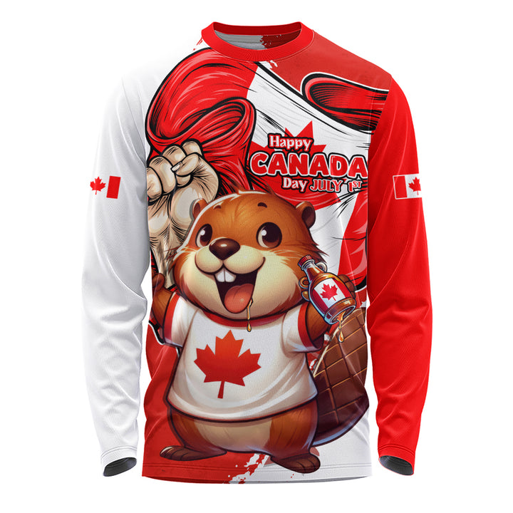 Canada Long Sleeve T-Shirt True North Cheer Canada Day Beaver Edition