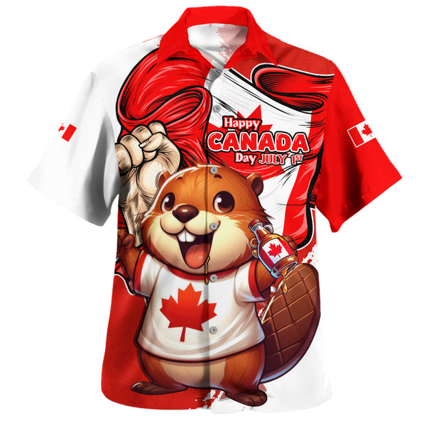 Canada Bowling Shirt True North Cheer Canada Day Beaver Edition