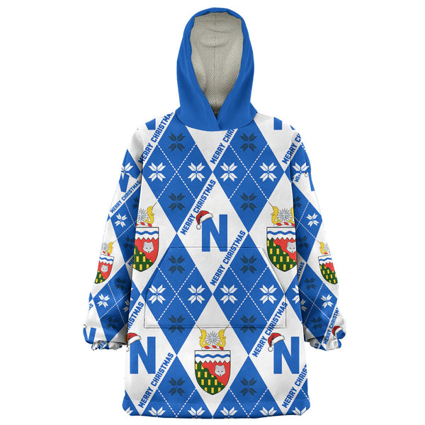 Northwest Territories Snug Hoodie Christmas Argyle Pattern With Royal Crest