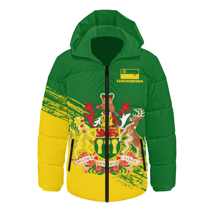 Saskatchewan Hooded Padded Jacket Pride Of The Provinces