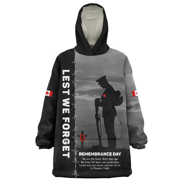 Canada Snug Hoodie Remembrance Day We Shall Not Forget We Will Remember Them