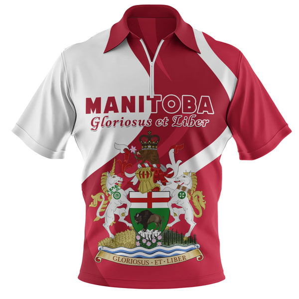 Manitoba Zip Polo Shirt Crest Of Identity