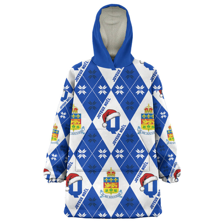 Quebec Snug Hoodie Christmas Argyle Pattern With Royal Crest