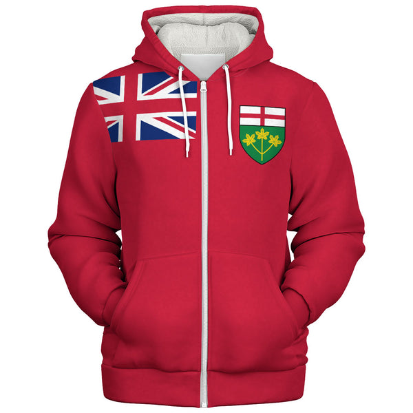 Ontario Sherpa Hoodie Flag Minimalist Pride Style