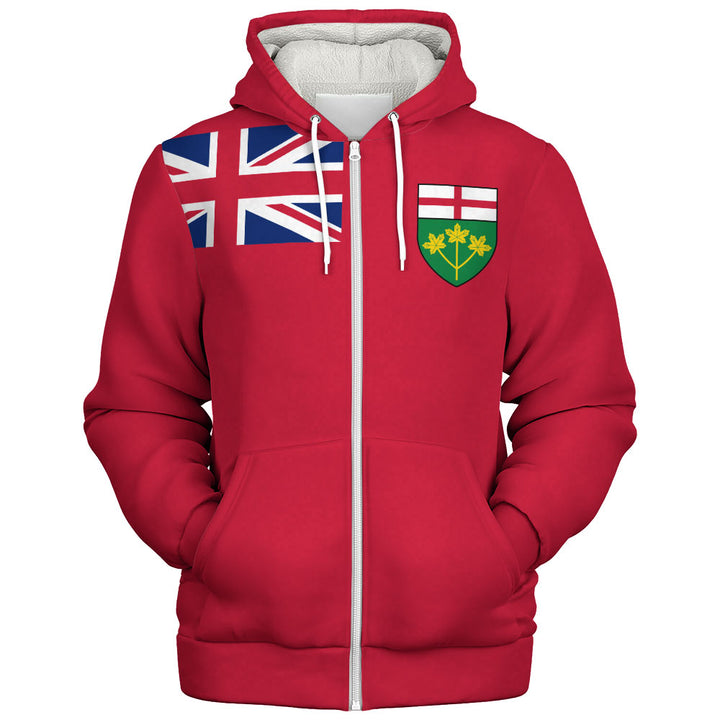 Ontario Sherpa Hoodie Flag Minimalist Pride Style