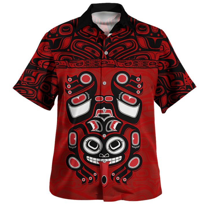 Canada Bowling Shirt Haida Frog Guardian Tribal Power