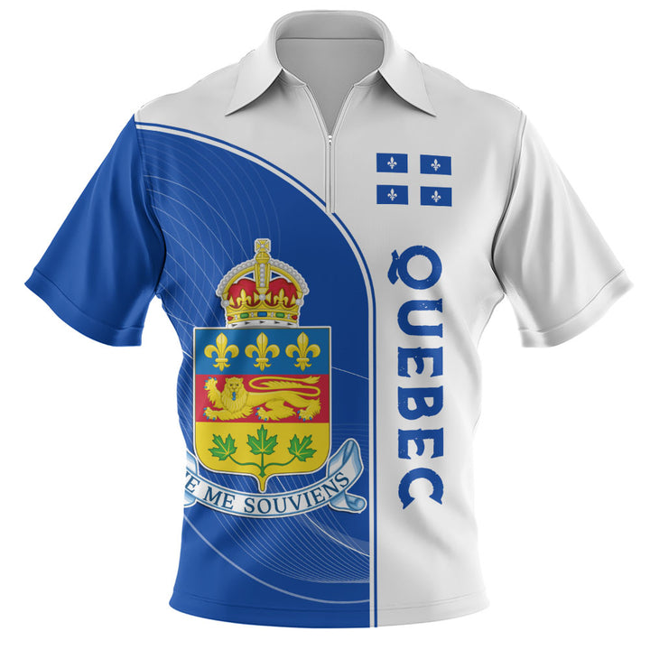 Quebec Zip Polo Shirt Proud Provincial Heritage