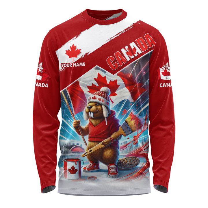 Canada Long Sleeve T-Shirt Canada Day Beaver Pride Edition