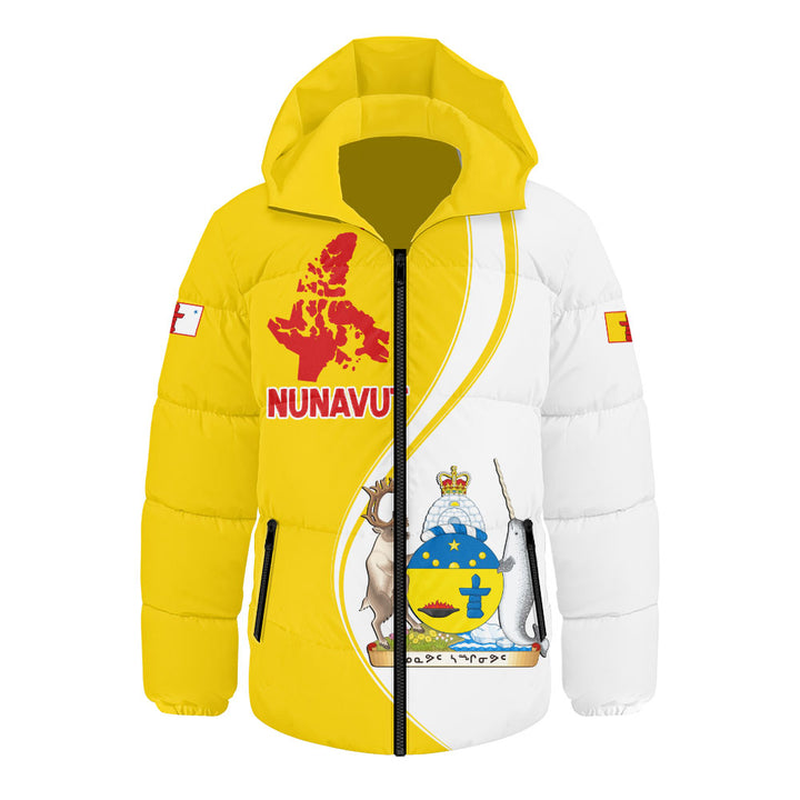 Nunavut Hooded Padded Jacket Canada Territories Pride