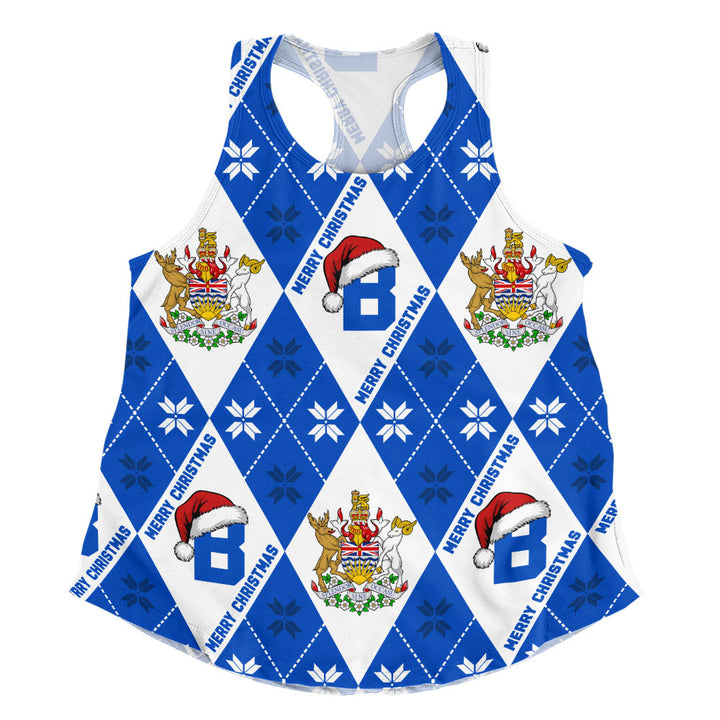 British Columbia Women Tank Christmas Argyle Pattern With Royal Crest