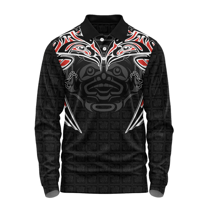 Canada Long Sleeve Polo Shirt Eyes Of The North