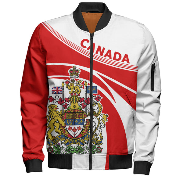 Canada Bomber Jacket Canada Coat Of Arms Glory Royal Design